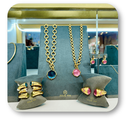 Jewelry set including necklaces and earrings by Julie Vos in the boutique at Dewayne's in Selma, NC minutes from Raleigh, Cary, Clayton, Garner, Smithfield, Goldsboro