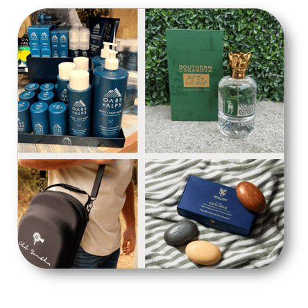 Collage of various products including bottles, a bag, and a bag with Old South branding at Dewayne's in Selma, NC minutes from Raleigh, Cary, Clayton, Garner, Smithfield, Goldsboro