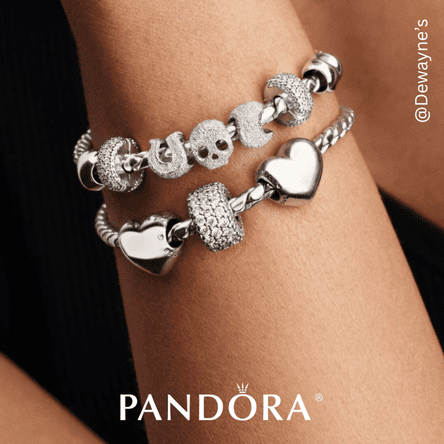 Silver Pandora bracelet on a wrist in the boutique at Dewayne's in Selma, NC minutes from Raleigh, Cary, Clayton, Garner, Smithfield, Goldsboro