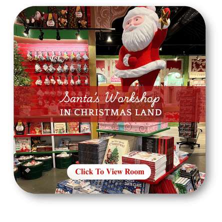 santa's workshop room open in Christmas Land 2025 at Dewayne's in Selma, NC minutes from Raleigh, Cary, Clayton, Garner, Smithfield, Goldsboro