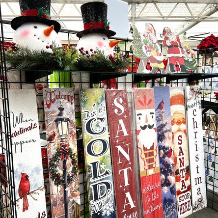 Christmas porch signs at Dewayne's in Selma, NC minutes from Raleigh, Cary, Clayton, Garner, Smithfield, Goldsboro