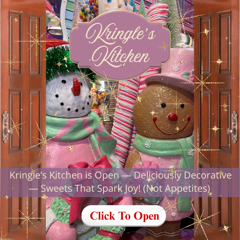 Doors open to to Kringle's Kitchen with deliciously decorative sweets in Christmas Land 2025 at Dewayne's