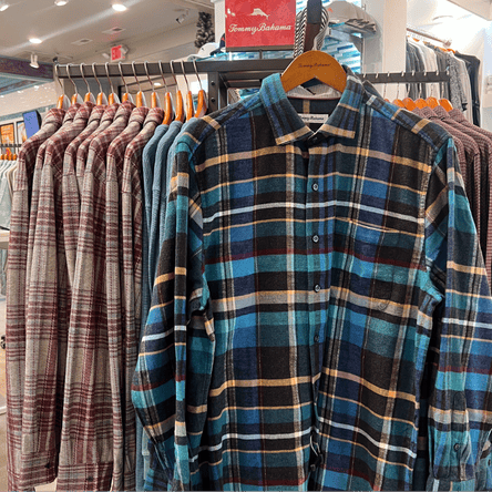 Plaid flannel shirts at Dewayne's in Selma, NC minutes from Raleigh, Cary, Clayton, Garner, Smithfield, Goldsboro