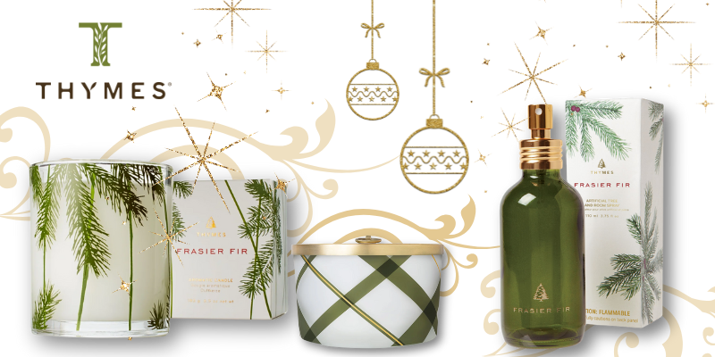 Thymes holiday products in the moments of thyme room in christmas land 2025 at dewayne's