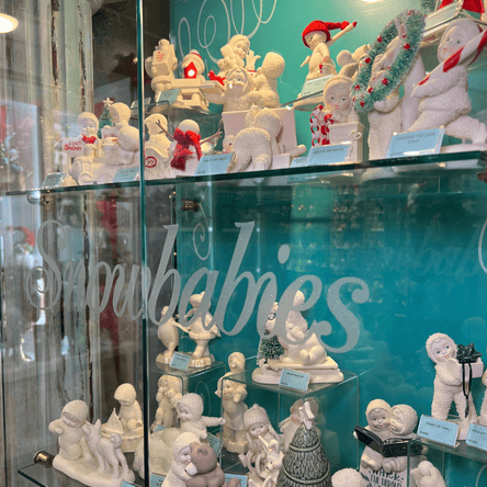 Snowbabies christmas collection  in the timeless treasure room of christmas land at Dewayne's in Selma, NC