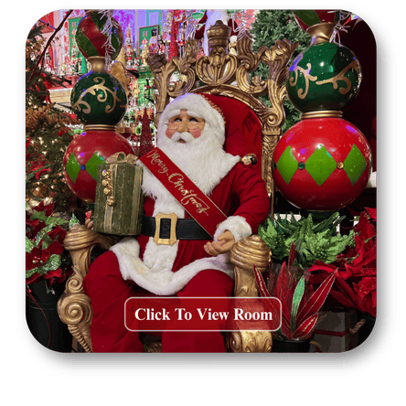 The grand entrance room open in Christmas Land at Dewayne's in Selma, NC minutes from Raleigh, Cary, Clayton, Garner, Smithfield, Goldsboro