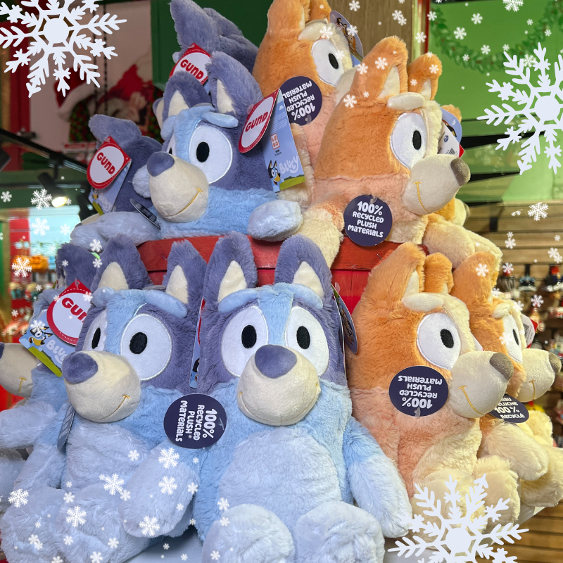 Bluey Plush toys in santa's workshop in christmas land 2025 t dewayne's