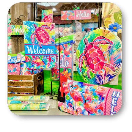Colorful Mailbox Covers, decorative flags and door mats at Dewayne's in Selma, NC minutes from Raleigh, Cary, Clayton, Garner, Smithfield, Goldsboro