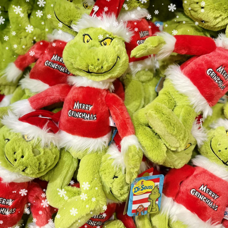 Stack of green plush toys in santa's workshop in christmas land 2025 at dewayne's
