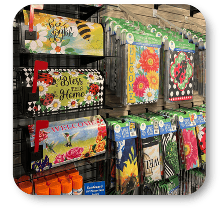 Mailbox Covers, decorative flags and doormats at Dewayne's in Selma, NC minutes from Raleigh, Cary, Clayton, Garner, Smithfield, Goldsboro