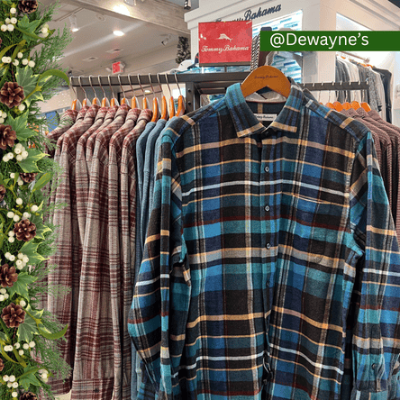Plaid flannel shirts at Dewayne's in Selma, NC minutes from Raleigh, Cary, Clayton, Garner, Smithfield, Goldsboro