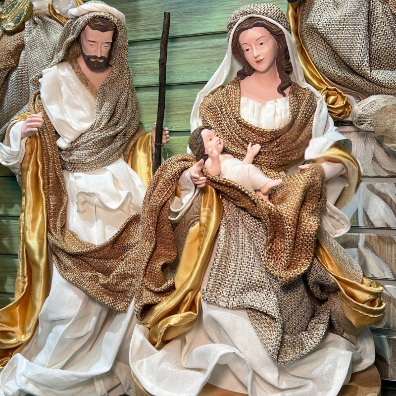 Decorative nativity decor  in the moments of thyme room in christmas land 2025 at dewayne's
