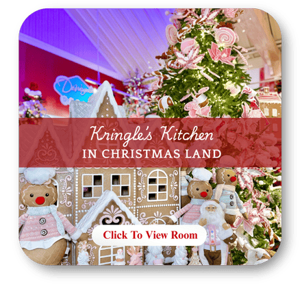 Kringle's kitchen room open in Christmas Land 2025 at Dewayne's in Selma, NC minutes from Raleigh, Cary, Clayton, Garner, Smithfield, Goldsboro