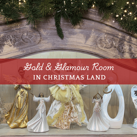 Gold & Glamour room now open in Christmas Land 2025 at Dewayne's in Selma, NC minutes from Raleigh, Cary, Clayton, Garner, Smithfield, Goldsboro
