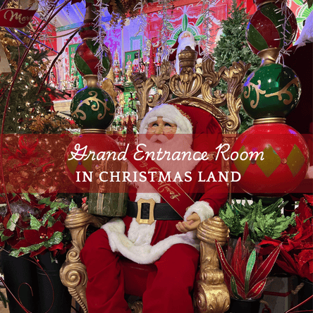 The grand entrance room open in Christmas Land 2025 at Dewayne's in Selma, NC minutes from Raleigh, Cary, Clayton, Garner, Smithfield, Goldsboro