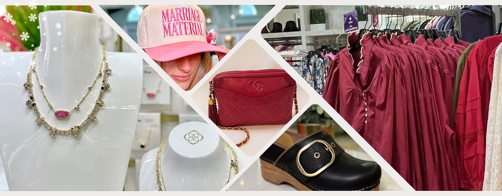 Display of Women's clothing and accessories in the boutique at Dewayne's in Selma, NC minutes from Raleigh, Cary, Clayton, Garner, Smithfield, Goldsboro